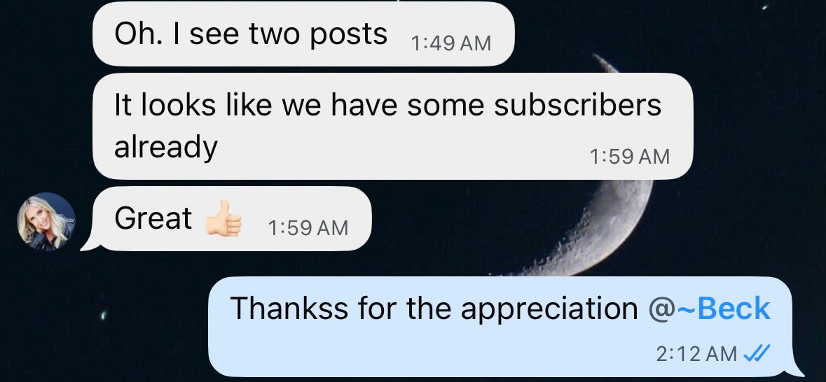 Client appreciation message